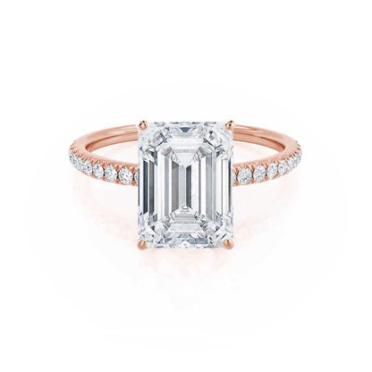 2.52 CT Emerald Pave Moissanite Engagement Ring