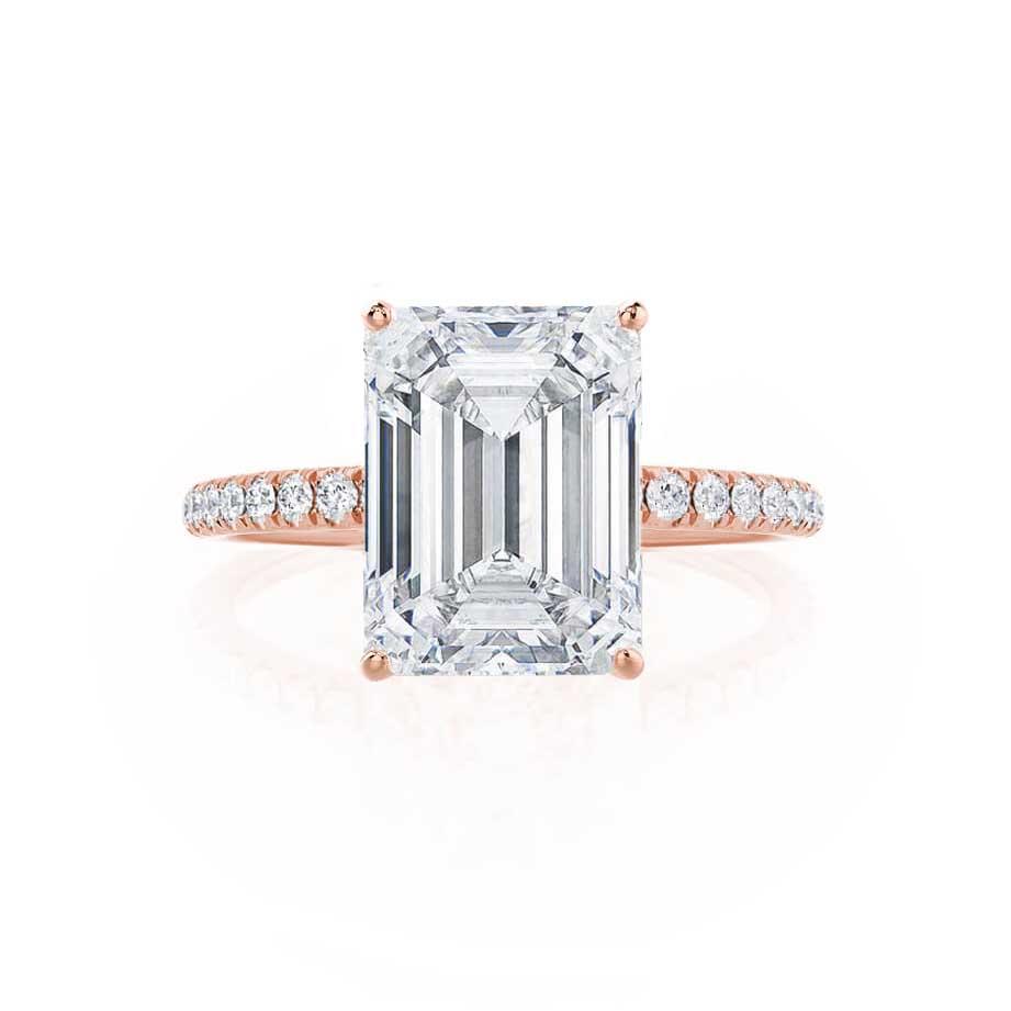 2.52 CT Emerald Pave Moissanite Engagement Ring