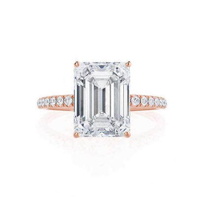 2.52 CT Emerald Pave Moissanite Engagement Ring