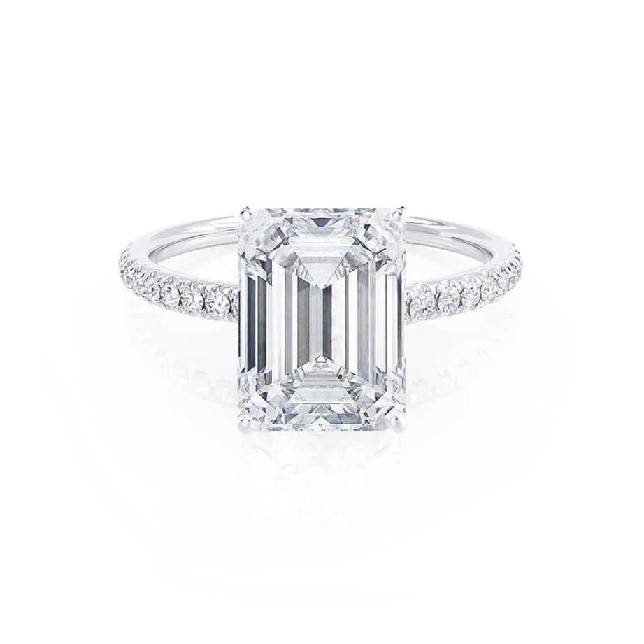 2.52 CT Emerald Pave Moissanite Engagement Ring