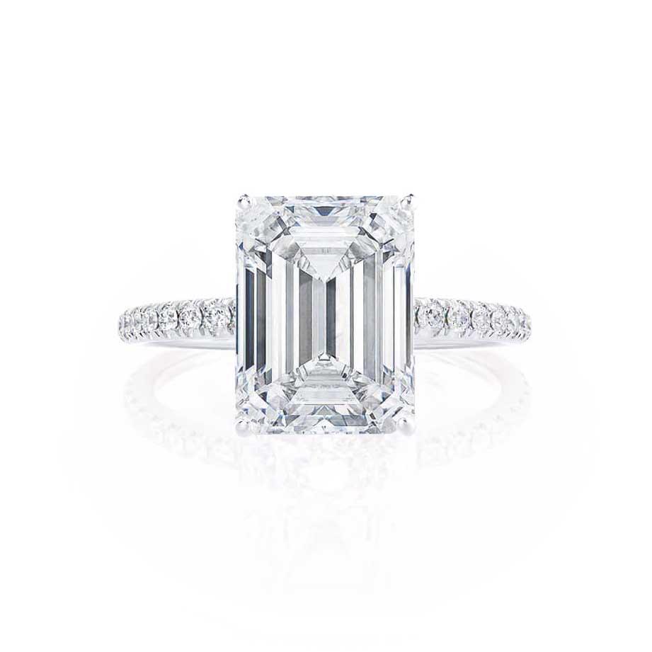 2.52 CT Emerald Pave Moissanite Engagement Ring