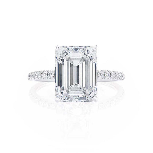 2.52 CT Emerald Pave Moissanite Engagement Ring