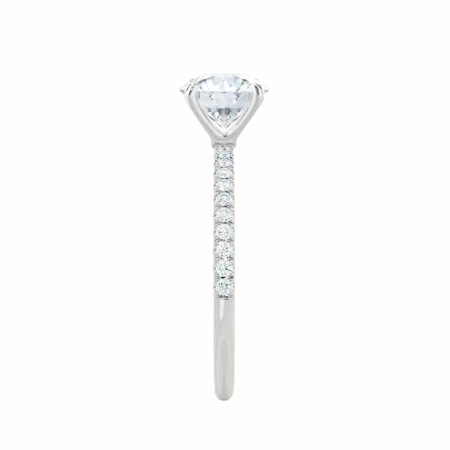 0.8 CT Cushion Pave Moissanite Engagement Ring