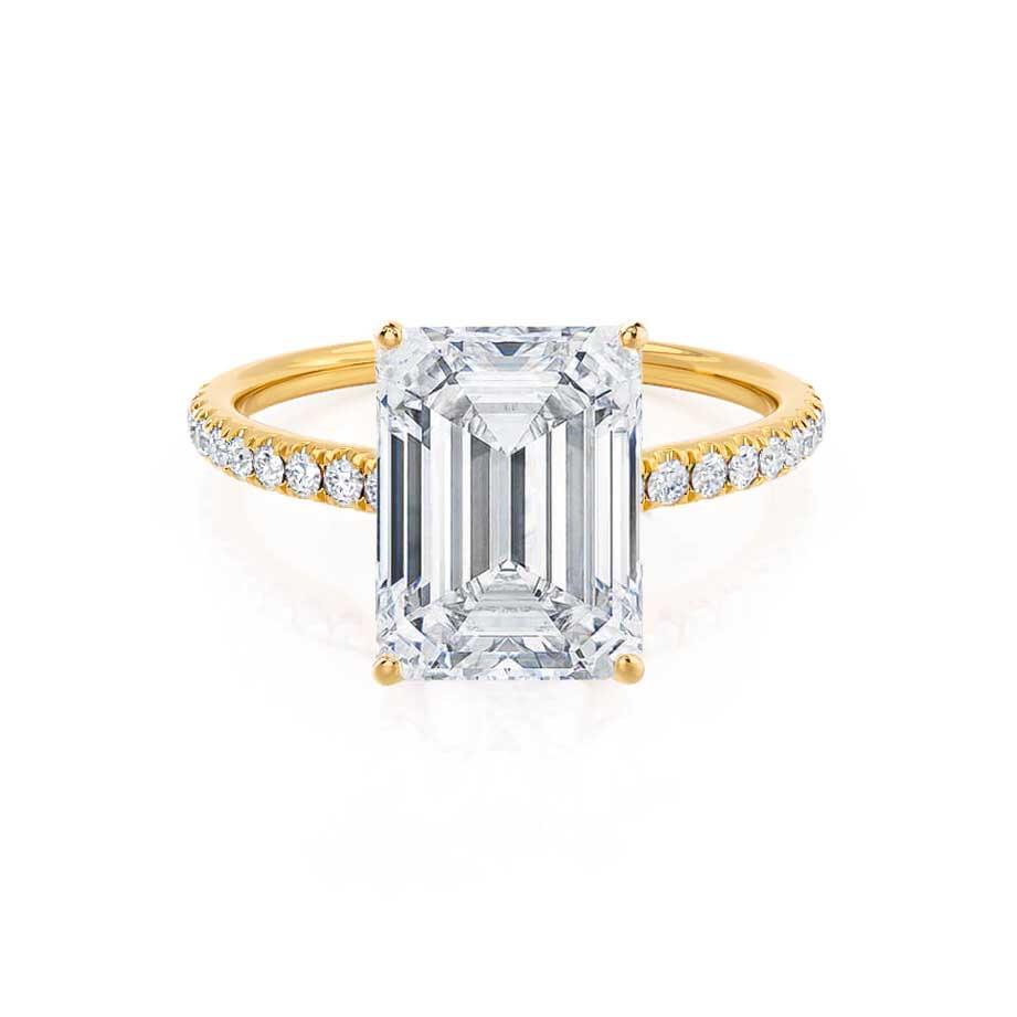 2.52 CT Emerald Pave Moissanite Engagement Ring