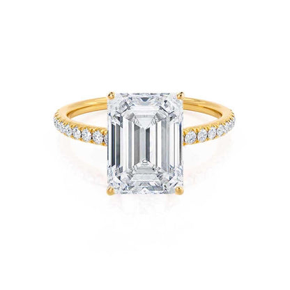 2.52 CT Emerald Pave Moissanite Engagement Ring