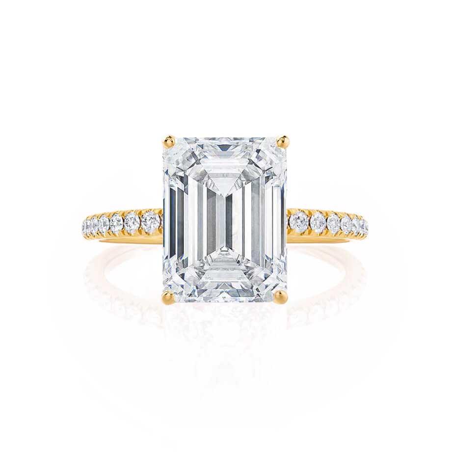 2.52 CT Emerald Pave Moissanite Engagement Ring
