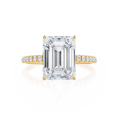 2.52 CT Emerald Pave Moissanite Engagement Ring
