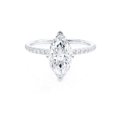 1 CT Marquise Pave  Moissanite Engagement Ring