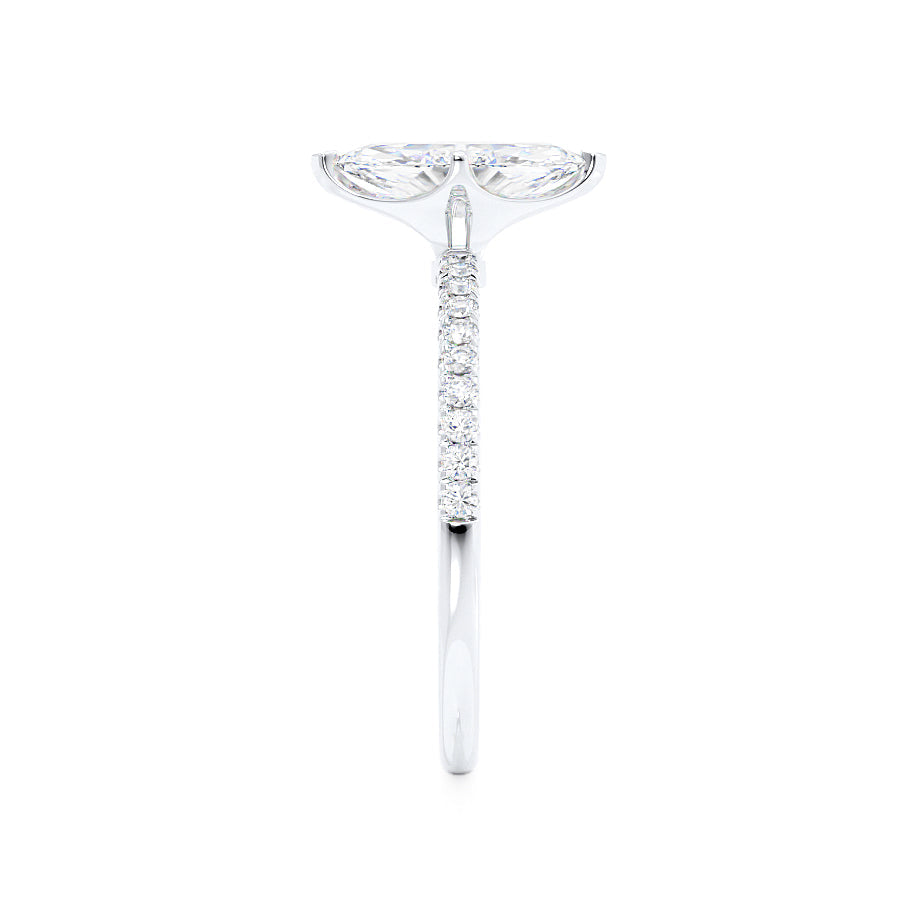 1 CT Marquise Pave  Moissanite Engagement Ring