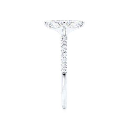 1 CT Marquise Pave  Moissanite Engagement Ring