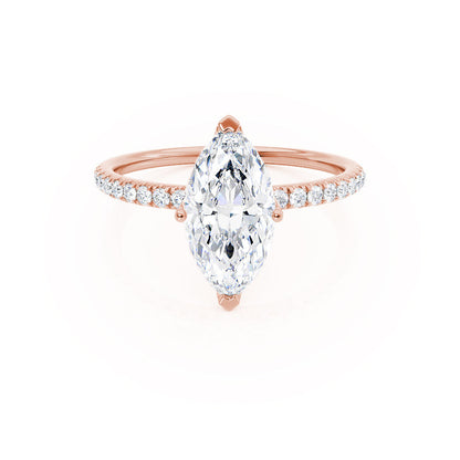 1 CT Marquise Pave Moissanite Engagement Ring