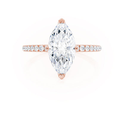 1 CT Marquise Pave Moissanite Engagement Ring