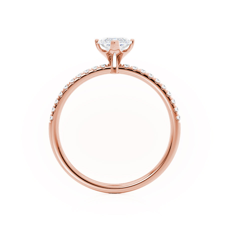 1 CT Marquise Pave Moissanite Engagement Ring