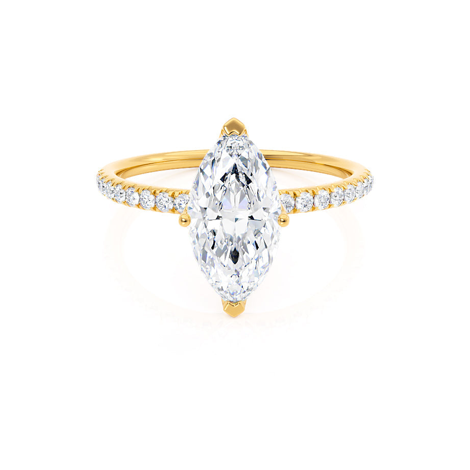 1 CT Marquise Pave Moissanite Engagement Ring