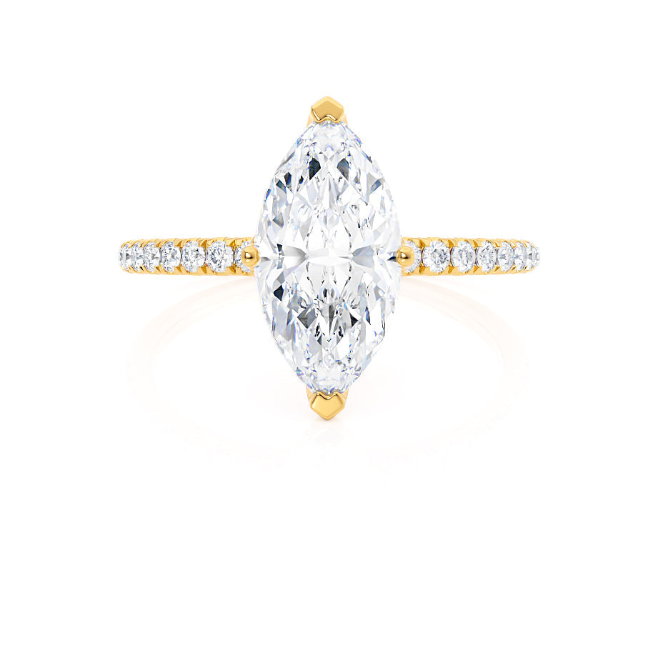 1 CT Marquise Pave Moissanite Engagement Ring