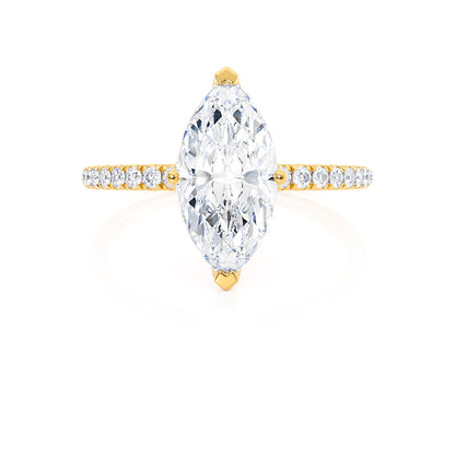 1 CT Marquise Pave Moissanite Engagement Ring