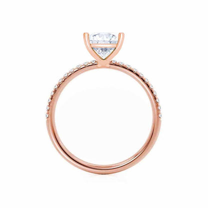 1.5 CT Princess Pave Moissanite Engagement Ring