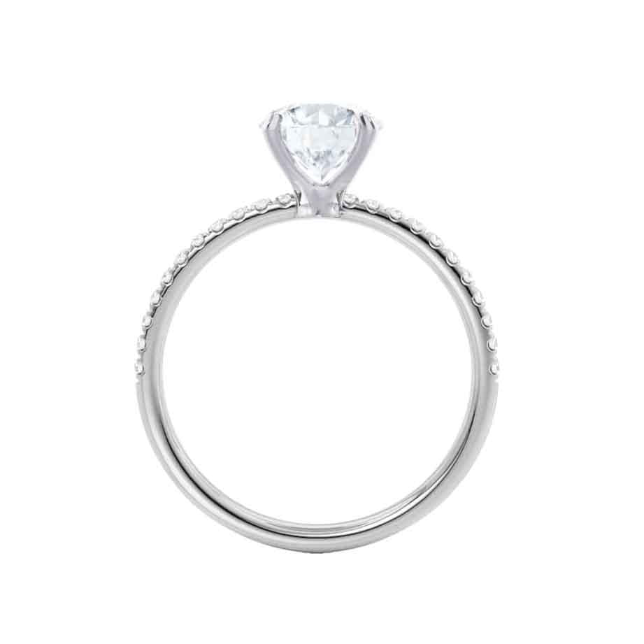 0.8 CT Cushion Pave Moissanite Engagement Ring