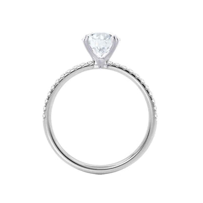 0.8 CT Cushion Pave Moissanite Engagement Ring