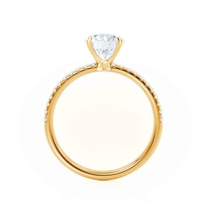 0.9 CT Oval Pave Moissanite Engagement Ring