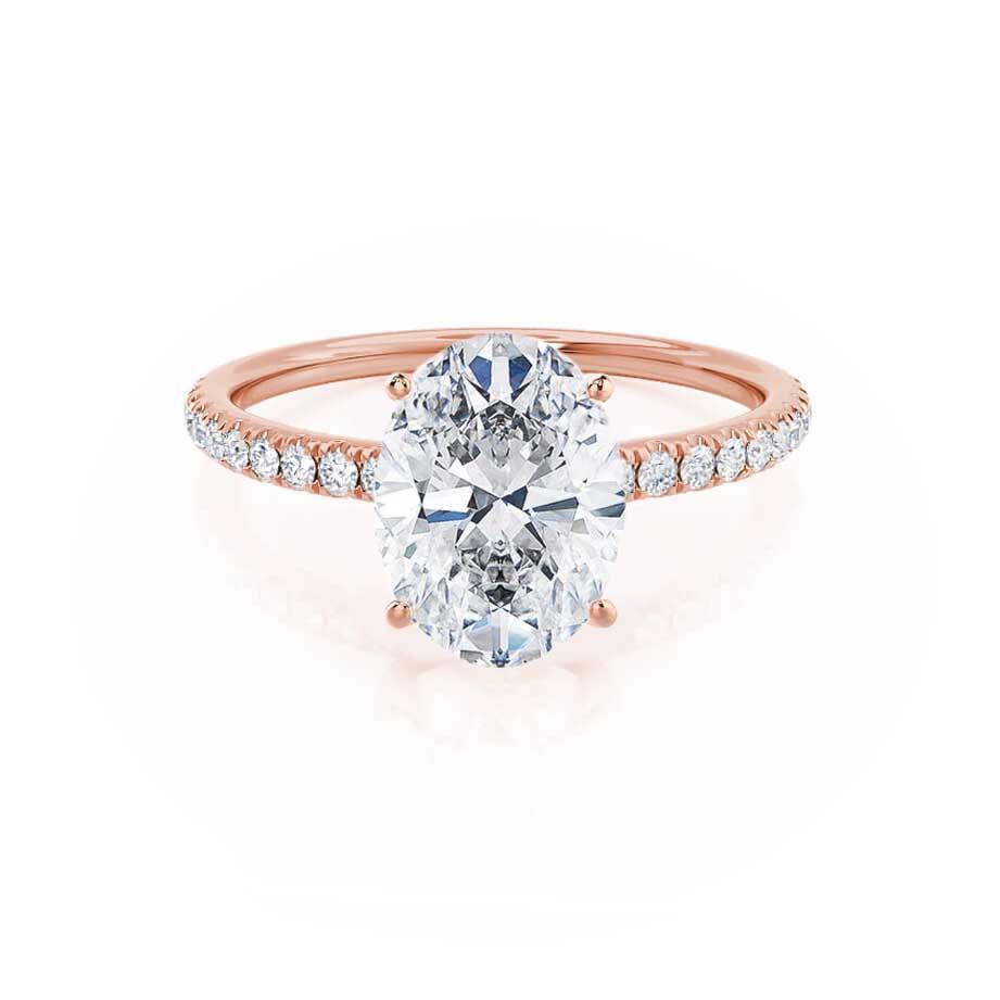 1 CT Oval Pave Moissanite Engagement Ring
