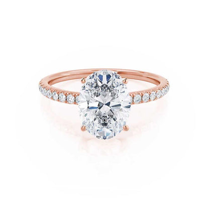 1 CT Oval Pave Moissanite Engagement Ring