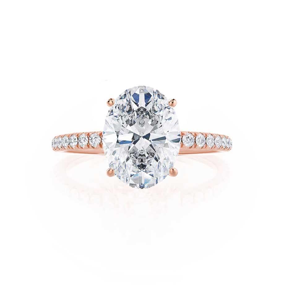1 CT Oval Pave Moissanite Engagement Ring