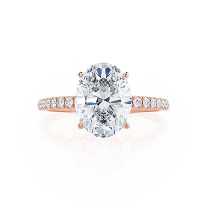 1 CT Oval Pave Moissanite Engagement Ring
