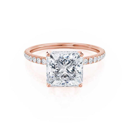1.5 CT Princess Pave Moissanite Engagement Ring
