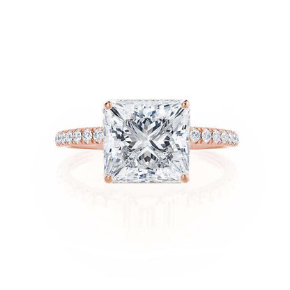 1.5 CT Princess Pave Moissanite Engagement Ring