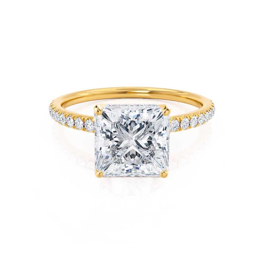 1.2 CT Princess Pave Moissanite Engagement Ring