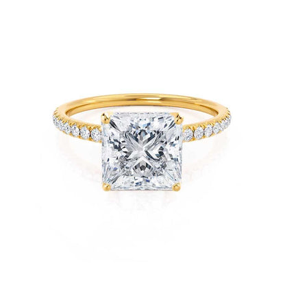1.2 CT Princess Pave Moissanite Engagement Ring