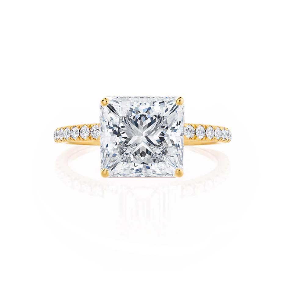 1.2 CT Princess Pave Moissanite Engagement Ring