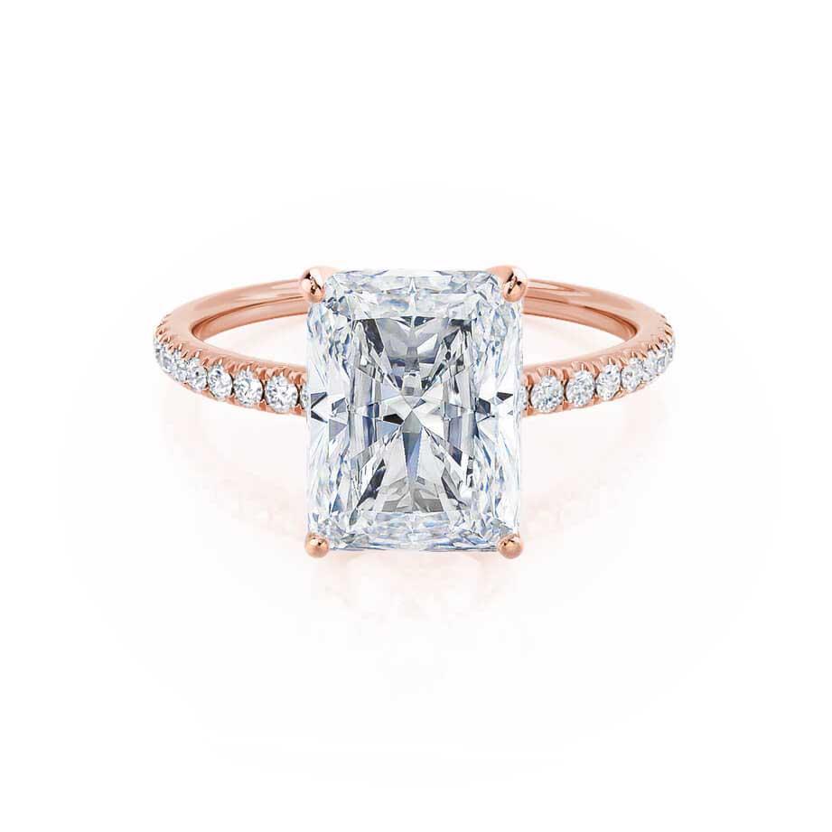 1.2 CT Radiant Pave Moissanite Engagement Ring