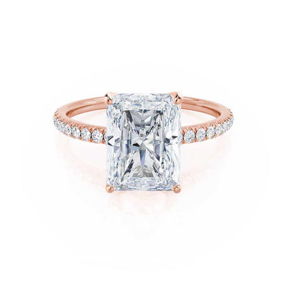 1.2 CT Radiant Pave Moissanite Engagement Ring