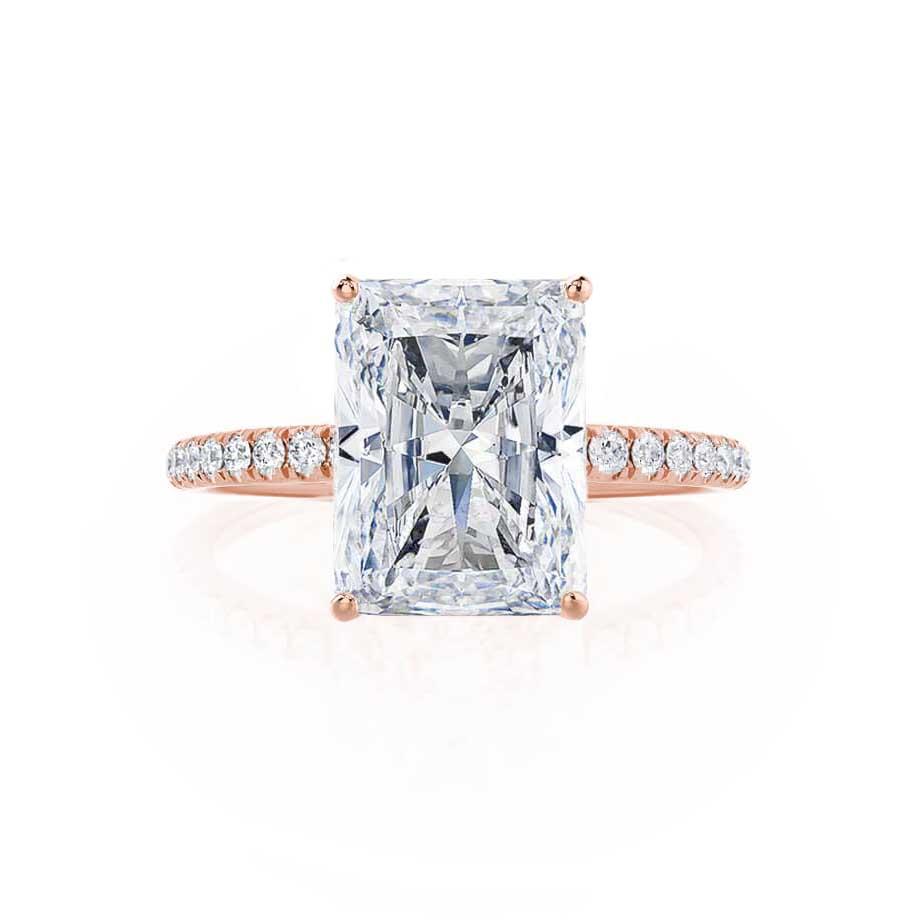 1.2 CT Radiant Pave Moissanite Engagement Ring