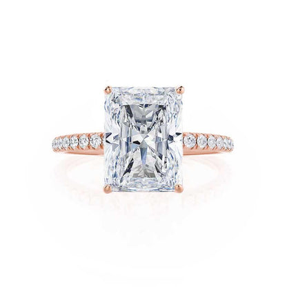 1.2 CT Radiant Pave Moissanite Engagement Ring