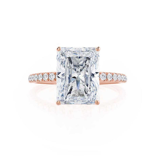 1.2 CT Radiant Pave Moissanite Engagement Ring