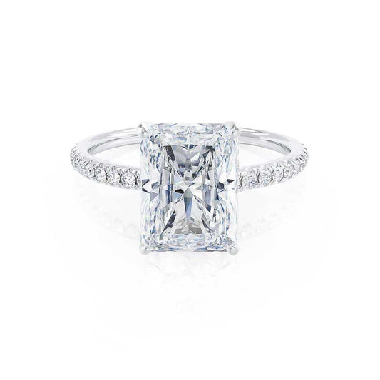 1.2 CT Radiant Pave Moissanite Engagement Ring