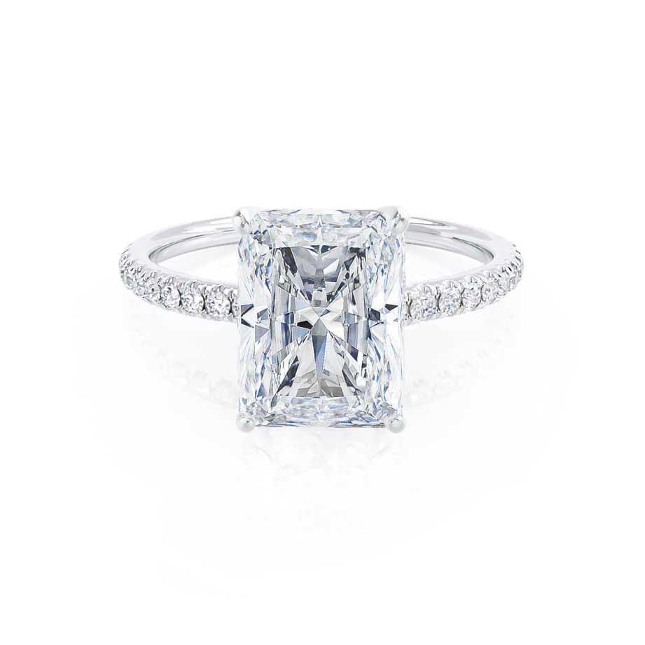 1.8 CT Radiant Pave Moissanite Engagement Ring