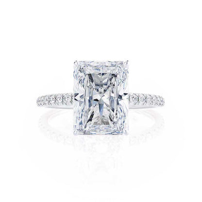 1.2 CT Radiant Pave Moissanite Engagement Ring