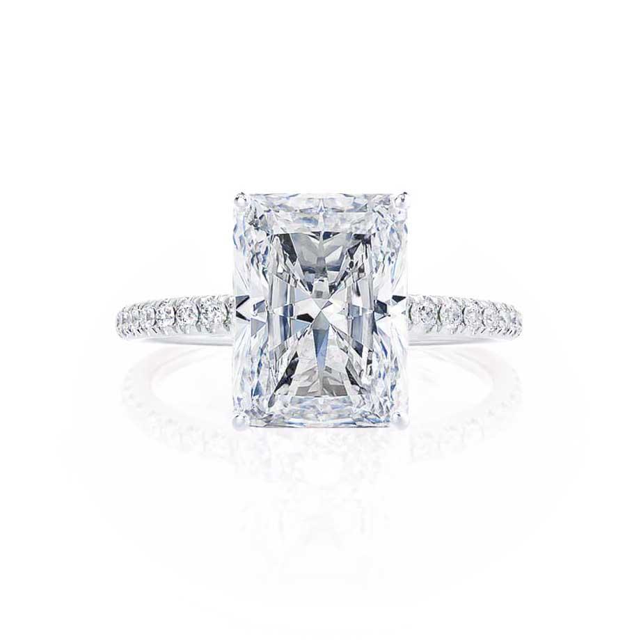 1.8 CT Radiant Pave Moissanite Engagement Ring