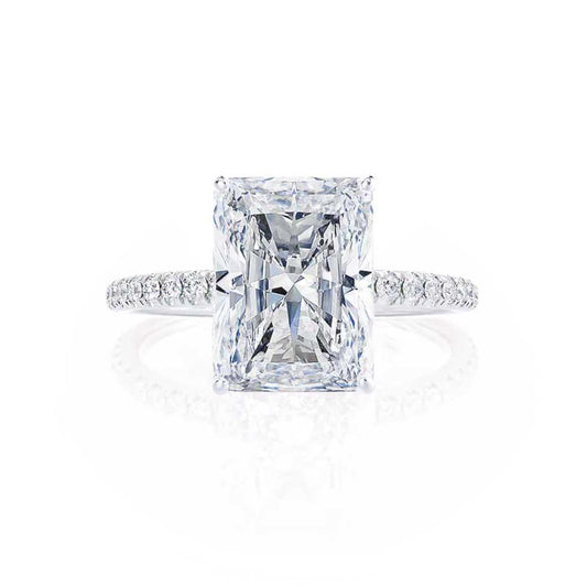 1.8 CT Radiant Pave Moissanite Engagement Ring