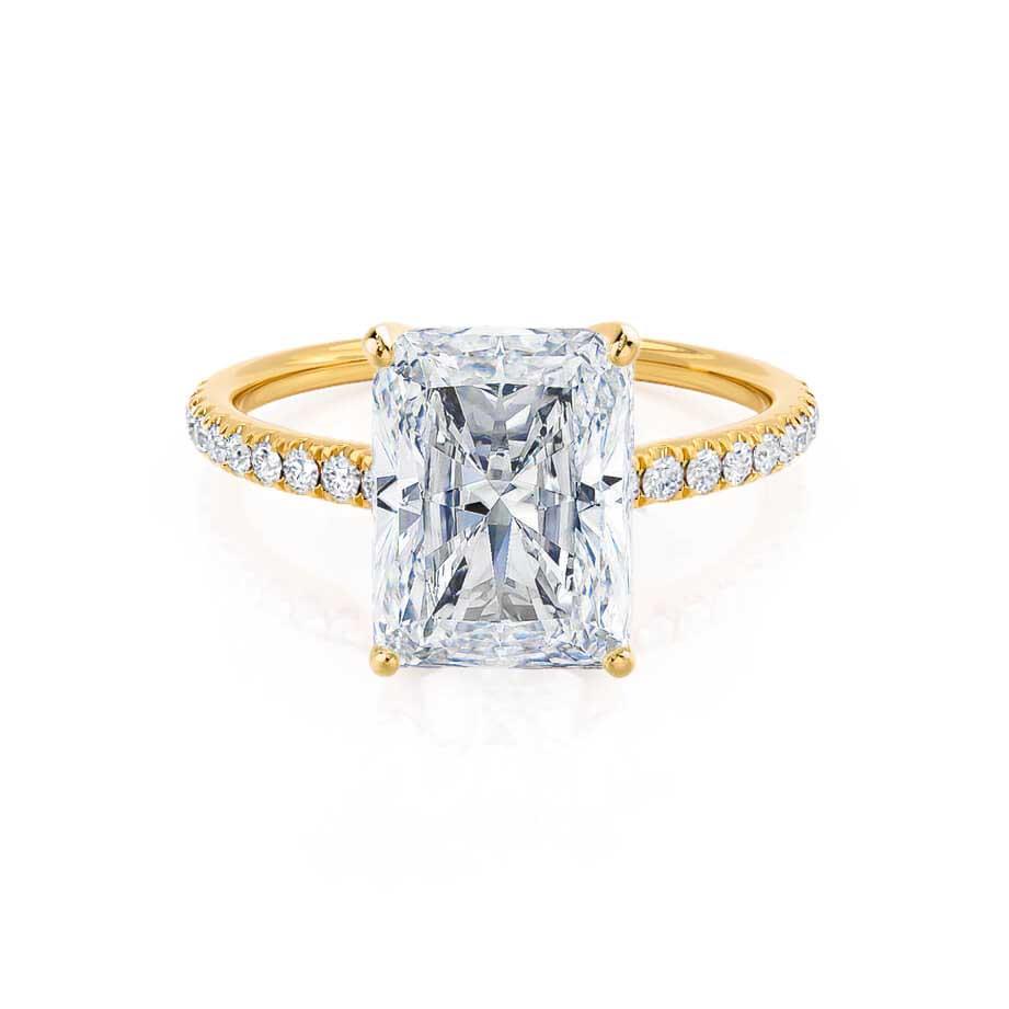 1.2 CT Radiant Pave Moissanite Engagement Ring