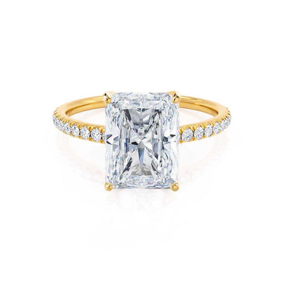 1.2 CT Radiant Pave Moissanite Engagement Ring