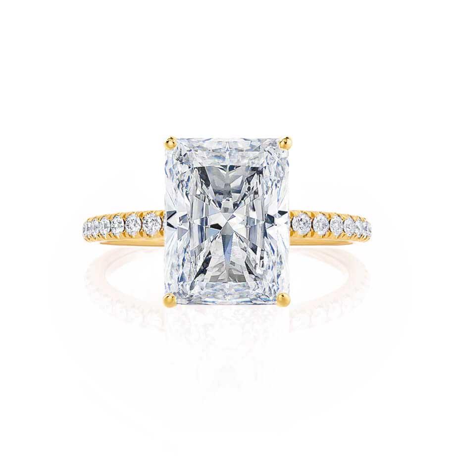 1.2 CT Radiant Pave Moissanite Engagement Ring