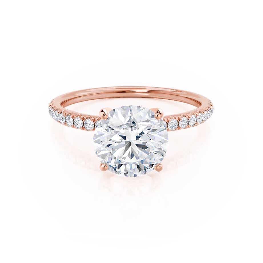 1 CT Round Pave Moissanite Engagement Ring