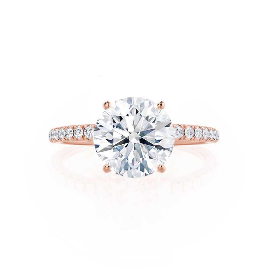 1 CT Round Pave Moissanite Engagement Ring