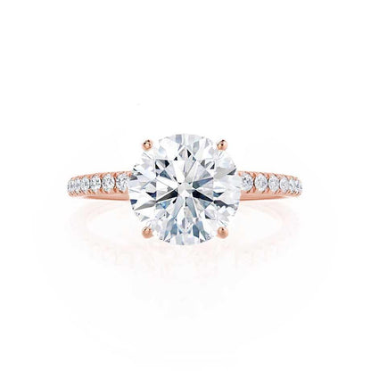 1 CT Round Pave Moissanite Engagement Ring