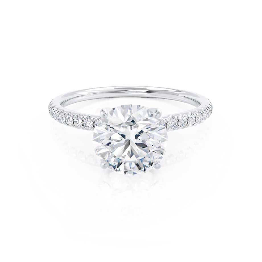 2 CT Round Pave Moissanite Engagement Ring